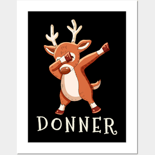 DONNER Santas Reindeers Family Matching Christmas Posters and Art